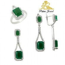 Gümüş zirkon taşlı set